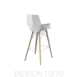 Faz bar stool na drewnianej podstawie z podłokietnikiem Vondom