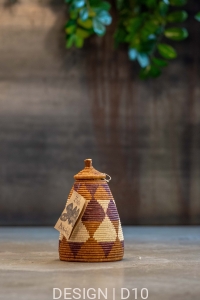 Koszyk Zulu ręcznie plecione w RPA - 15 x 15 x 25 cm