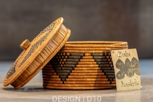 Koszyk Zulu ręcznie pleciony w RPA - 24 x 24 x 13 cm