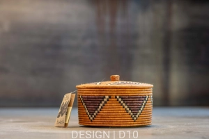 Koszyk Zulu ręcznie pleciony w RPA - 24 x 24 x 16 cm