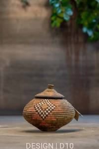 Koszyk Zulu ręcznie pleciony w RPA - 25 x 25 x 24 cm