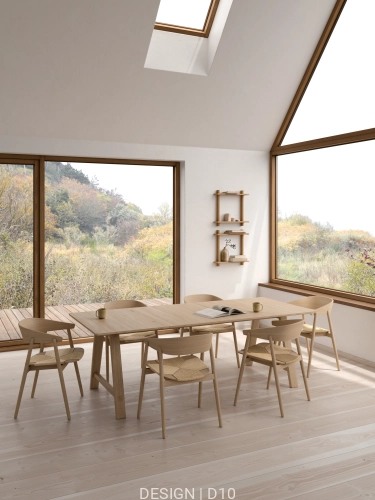 2-80502130020P0001-A AC2 chair oak whitepigm. matt lacquer_seat in veneer with paper weave_T1 table 220x95 cm oak soap_4-421525 Treat Shelf Double large oak oil.jpg